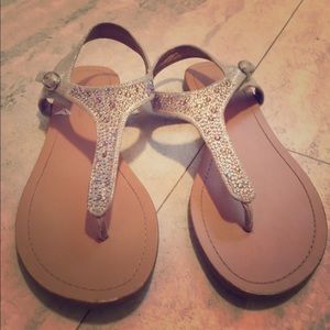 Rhinestone Sliver Sandals
